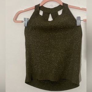 Good American Olive Shiny Top